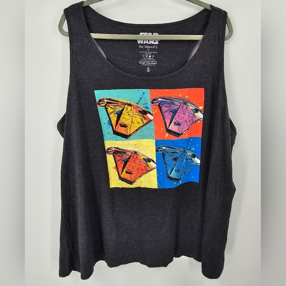 Star Wars Her Universe Gray T-Back Tank Top Size 3 - Picture 5 of 5